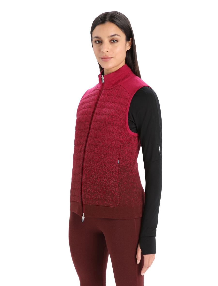 Kurtka Icebreaker ZoneKnit™ Merino Insulated Vest Into the Deep Damskie Różowe | PL 1290MQZA